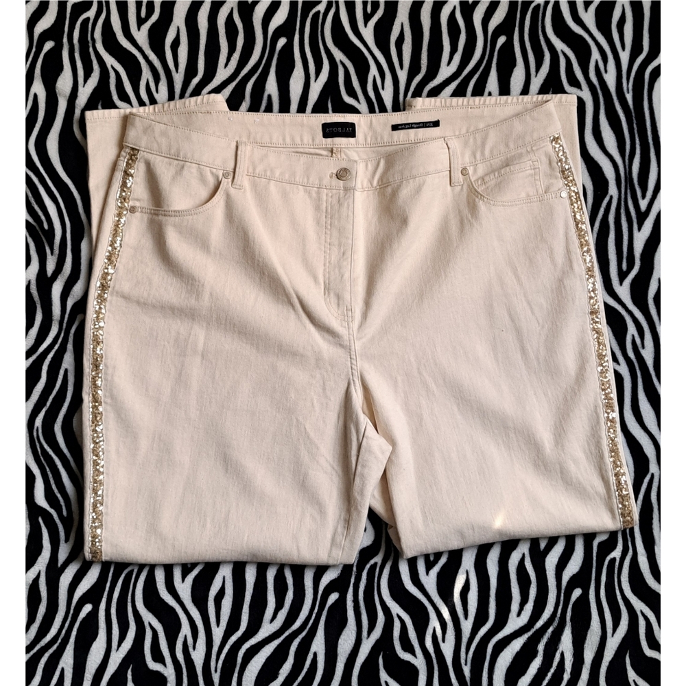 Talbots Cream Straight Leg Jeans 20w